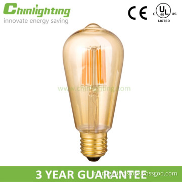 UL RoHS CE led 7w bulb 2200K 2700K st64 led filament bulb golden decoration edison led bulb